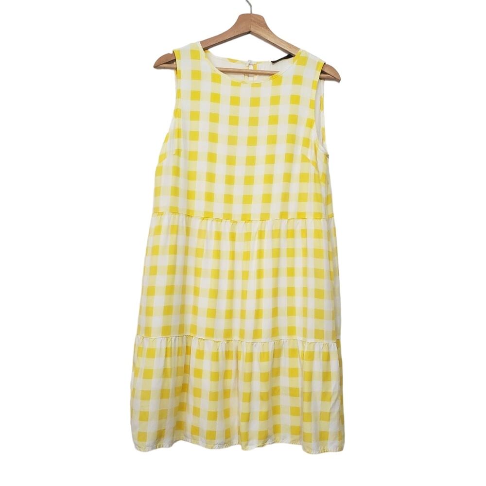 PrettyGarden | Sunny Yellow Checkered Plaid Sundress with Pockets